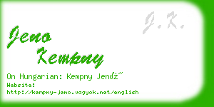 jeno kempny business card